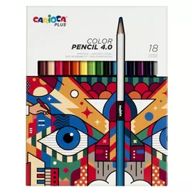 Astuccio 18 matite colorate assortiti Carioca Plus