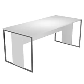 SCRIVANIA SINGOLA 140X80cm BIANCO- gamba BIANCO - ESSENCE