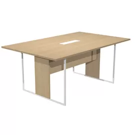 Tavolo riunione 180x110cm rovere / gamba bianca / top bianco ESSENCE