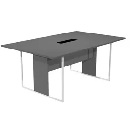 Tavolo riunione 180x110cm antracite / gamba bianco / top nero ESSENCE