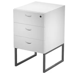 CASSETTIERA 3 CASS. BIANCO con supporto metal ANTRACITE - ESSENCE