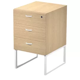 CASSETTIERA 3 CASS. ROVERE con supporto metal BIANCO - ESSENCE