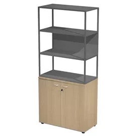 LIBRERIA alta metal + arm. basso rovere/rovere/antracite/str.antracite ESSENCE