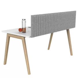 Pannello acustico da scrivania L155xH40cm c/morsetti neri GRIGIO CHIARO Stripes