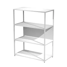 LIBRERIA 4 ripiani 90x44H122cm con struttura metal BIANCO - BIANCO Modular