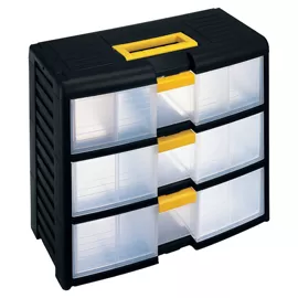 Cassettiera modulare con maniglia 3 cassetti nero trasparente Store-Age