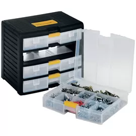 Cassettiera modulare con maniglia 4 cassetti nero trasparente Store-Age