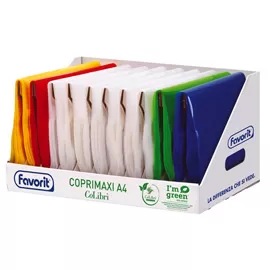 Expo 300pz coprimaxi lisci trasparenti f.to A4 180my colori assorT. Favorit