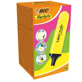 Astuccio 12 evidenziatori Flat giallo BIC®