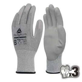 Pack 3 paia di guanti ANTITAGLIO VECUTB08 Tg.9 grigio finezza 18