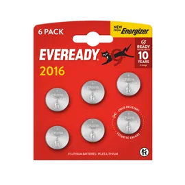 BLISTER 6 MICROPILE A PASTIGLIA CR2016 LITIO 3V ENERGIZER