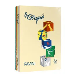 Carta LE CIRQUE A4 160gr 250fg mix 5 colori tenui + 5 colori forti FAVINI