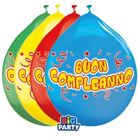 Busta 10 palloncini in lattice D26cm Buon compleanno Big Party