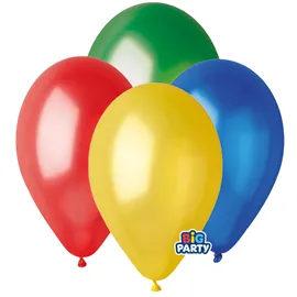 Busta 12 palloncini in lattice D26cm Metal Colori assortiti Big Party