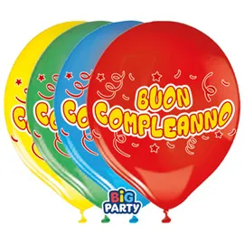 Busta 8 palloncini in lattice D30cm Buon compleanno Big Party