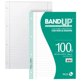Ricambi forati rinforzati BandUP A4 100gr 40fg 1 rigo c/margine BM