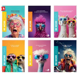 Maxiquaderno alta fogliazione A4 48fg+2 100gr 1 rigo c/margine Be More Crazy BM