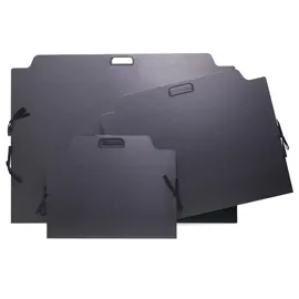 Cartella portadisegni polionda c/maniglia e chiusura a lacci 50x70cm nero Coloro