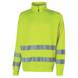 Felpa alta visibilitA' Felis mezza zip tg M giallo fluo U-Power