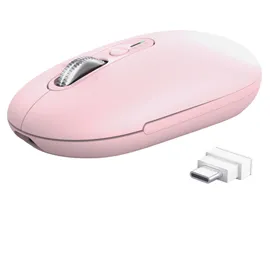 Mouse Sottile multi -wireless e hyperscroll Seron rosa Trust