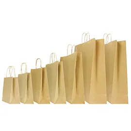 25 Shoppers in carta biokraft 14x9x20cm Twisted avana