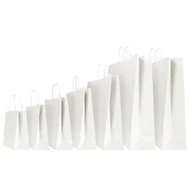 25 Shoppers in carta kraft 14x9x20cm Twisted bianco