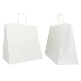 25 Shoppers in carta kraft 28x17x29cm Twisted Large bianco