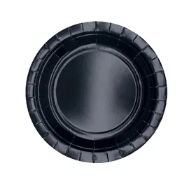 25 piatti piani D18cm Ecocolor biodegradabile nero Big Party