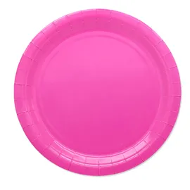 25 piatti piani D24cm Ecocolor biodegradabile fucsia Big Party