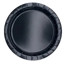 25 piatti piani D24cm Ecocolor biodegradabile nero Big Party