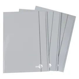 Cartellina 3 lembi piatta con elastico, f.to A4 grigio chiaro BM