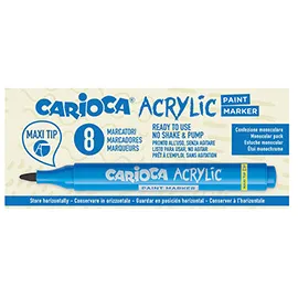 Box 8 Paint Marker acrilico punta maxi nero Carioca