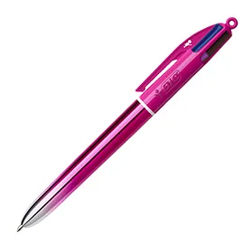 Scatola 12 penna sfera a scatto 4 Colori Smooth fusto rosa 1.0mm BIC®
