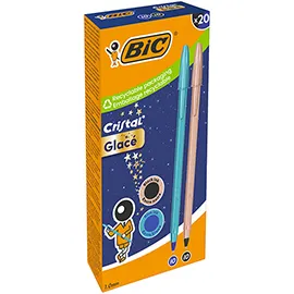Scatola 20 penna sfera Cristal GlacE' fusto blu/rosa 1.0mm BIC®