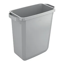 Bidone grigio DURABIN rettangolare in PP con maniglie per il trasporto 60 lt Dur