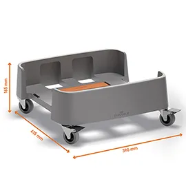 Carrello quadrato in rPP per bidoni DURABIN da 90L 390x165x415mm Durable