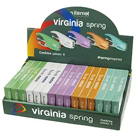 Display box 15 cucitrici a pinza Virginia spring 5 colori assortiti pastello Ite