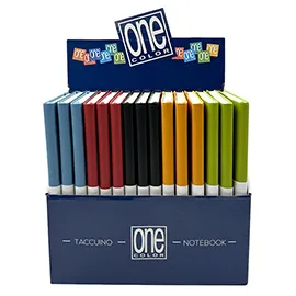 Display 15 taccuini One Color 96pag. A5 carta 70gr colori assortiti Blasetti