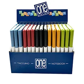 Display 15 taccuini One Color 64pag. A6 carta 70gr colori assortiti Blasetti