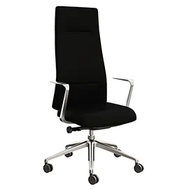 Poltrona direzionale c/bracc Bull BUA in ecopelle nero