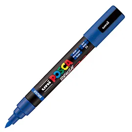Marcatore Uni Posca PC5MBR punta brush 1.0 - 4.0mm blu Uni Mitsubishi