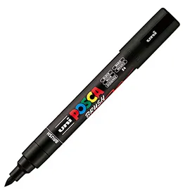 Marcatore Uni Posca PC5MBR punta brush 1.0 - 4.0mm nero Uni Mitsubishi