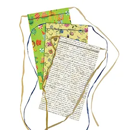 Blister 3pz sacchetto carta c/nastro rafia 20x35+5cm fantasie assortite Sadoch