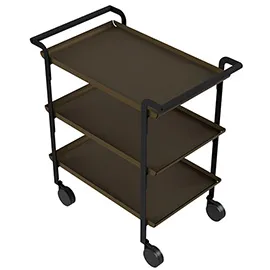 LINE'A carrello da servizio strattura nera - 3 ripiani NERI +Tovaglietta nera St