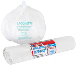 10 Sacchi rifiuti organici Sac Bio 70x110cm 120L 15my  bianco Geko