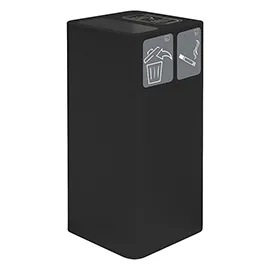contenitore 100 lt nero cover gettacarta/posacenere  2 pitto adesivi 38,3x38,3x8