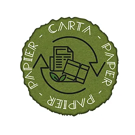 Etichetta autoadesiva raccolta differenziata carta vinile in verde Medial Intern