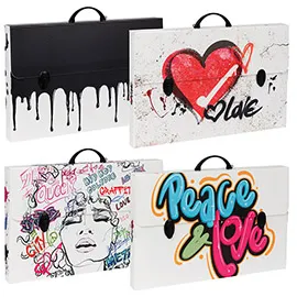 Valigetta polionda Grafitti 36,5x56,5cm cm dorso 5,5cm fantasie assortite Favori