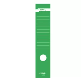 Busta 10 copridorso CDR-C carta adesiva verde 7x34,5cm SEI ROTA