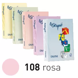 Carta LECIRQUE A4 80gr 500fg rosa pastello 108 FAVINI
